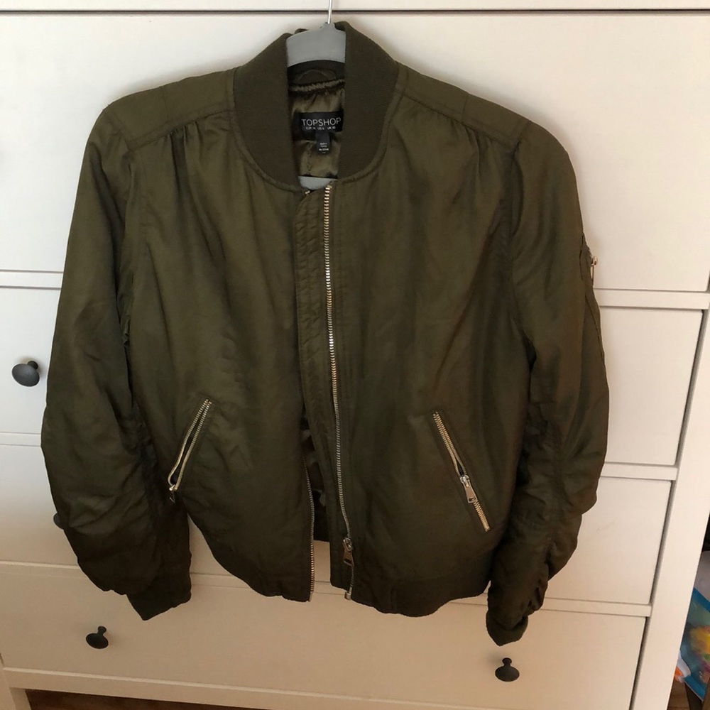 Top shop bomber jacket green